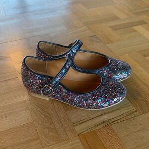 Petite Sézane Paula Ballerinas Multicolor Sequin Glitter Mary Janes
